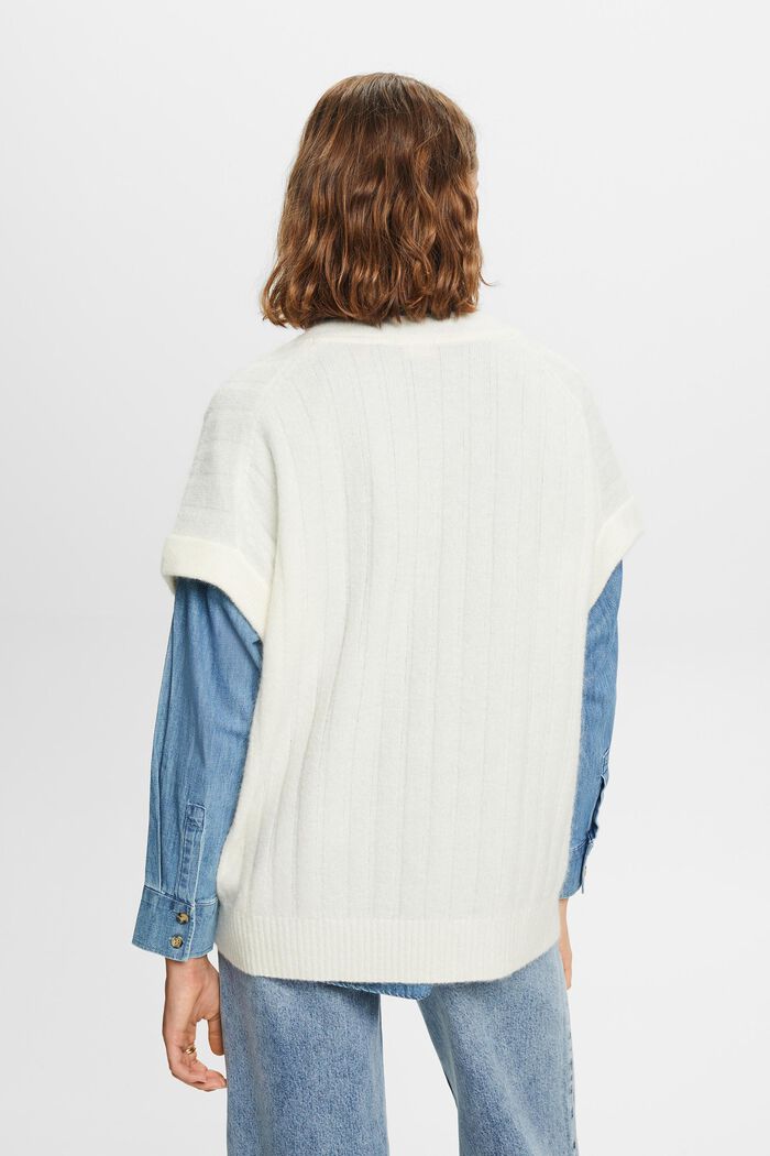 Oversize pulovr z žebrové pleteniny, výstřih do V, ICE, detail image number 3