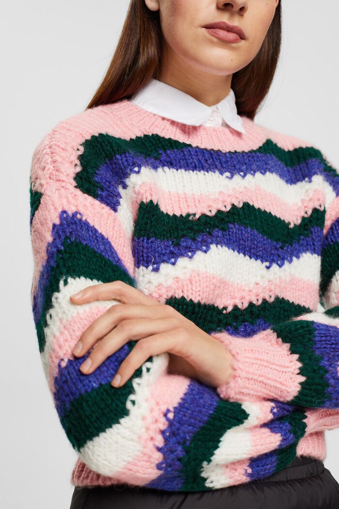 Pestrobarevný hrubý pulovr ze směsi s vlnou, INK, detail image number 2