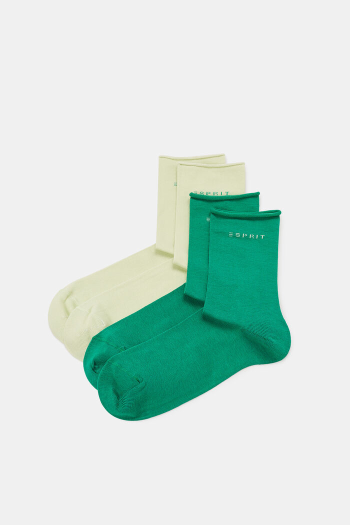 Ponožky z hrubé pleteniny, 2 páry, GREEN, detail image number 0