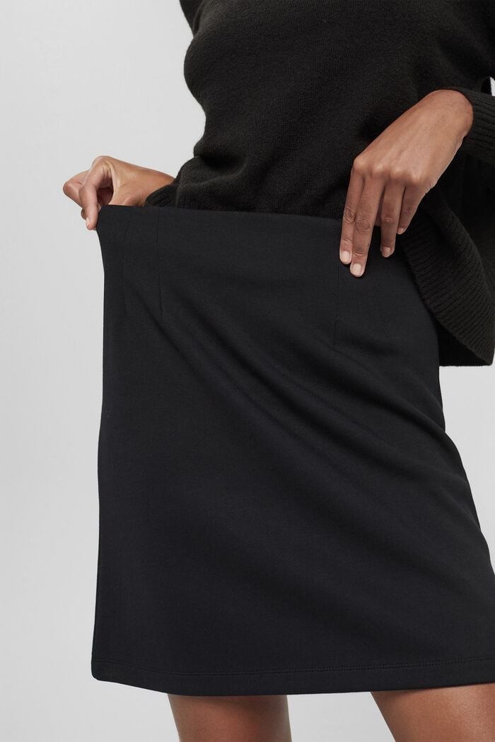 Mini sukně z kompaktní teplákoviny, BLACK, detail image number 2