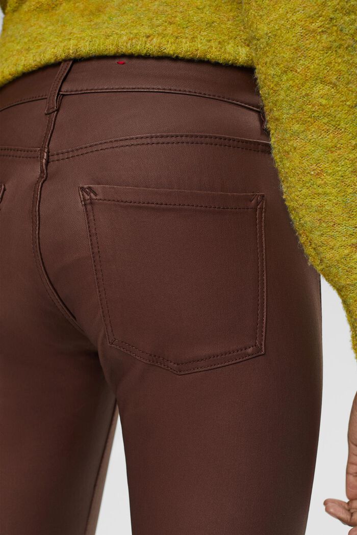 Povrstvené kalhoty se skinny střihem a středně vysokým pasem, BROWN, detail image number 4