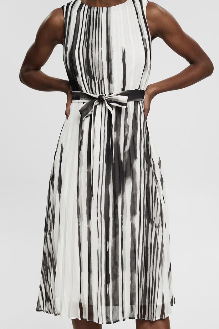 Recyklované: plisované šaty se vzorem, BLACK, detail image number 3