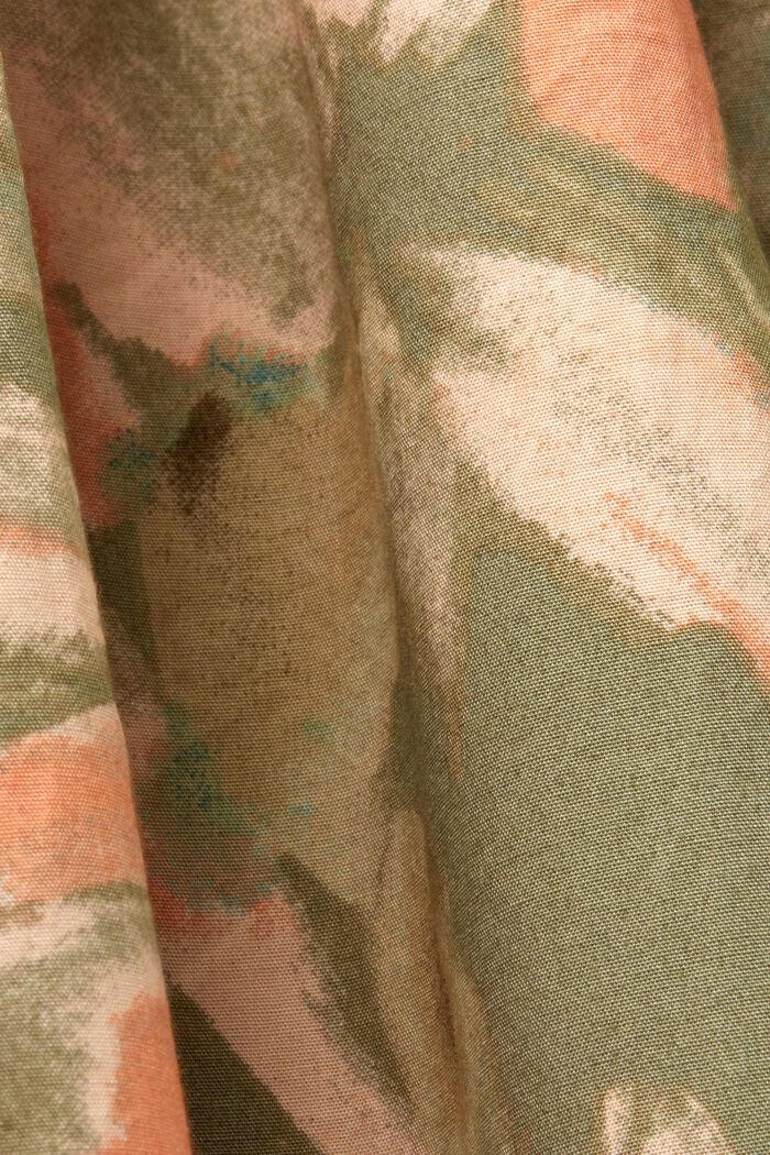 Vzorované midi šaty, 100% bavlna, LIGHT KHAKI, detail image number 5