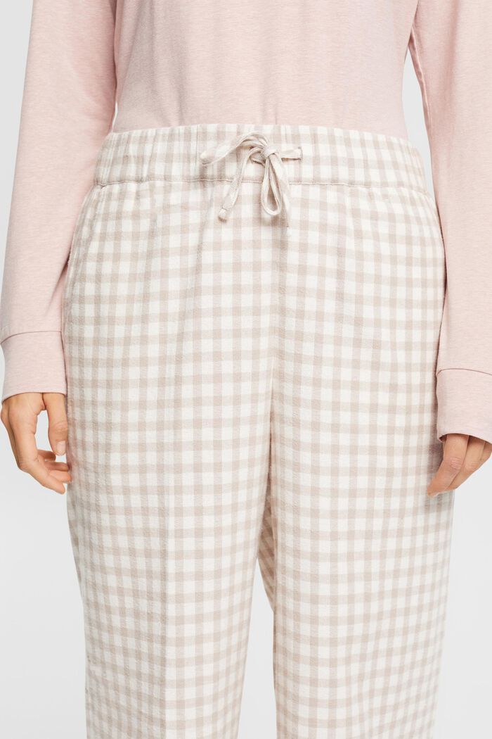 Kárované pyžamové kalhoty z flanelu, SAND, detail image number 2
