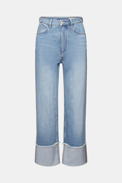 Zkrácené džíny s přišitým ohrnutím, TENCEL™, styl osmdesátek