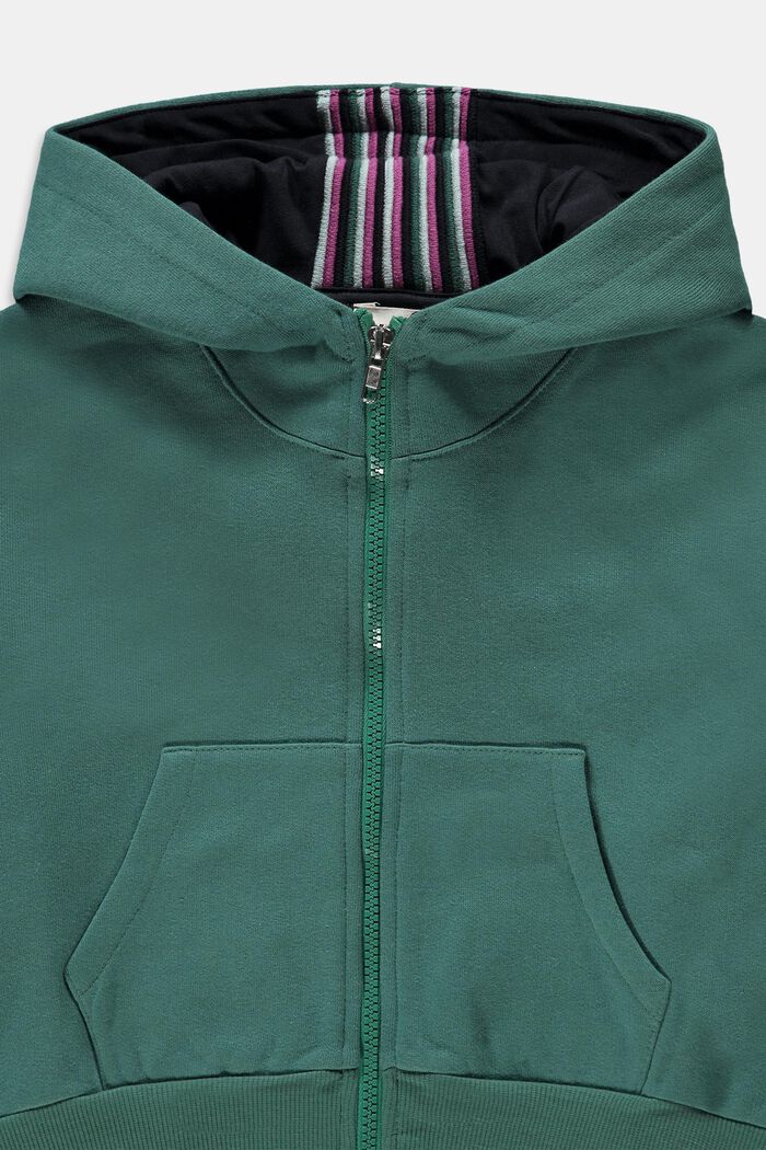 Mikina s kapucí a zipem, TEAL GREEN, detail image number 1