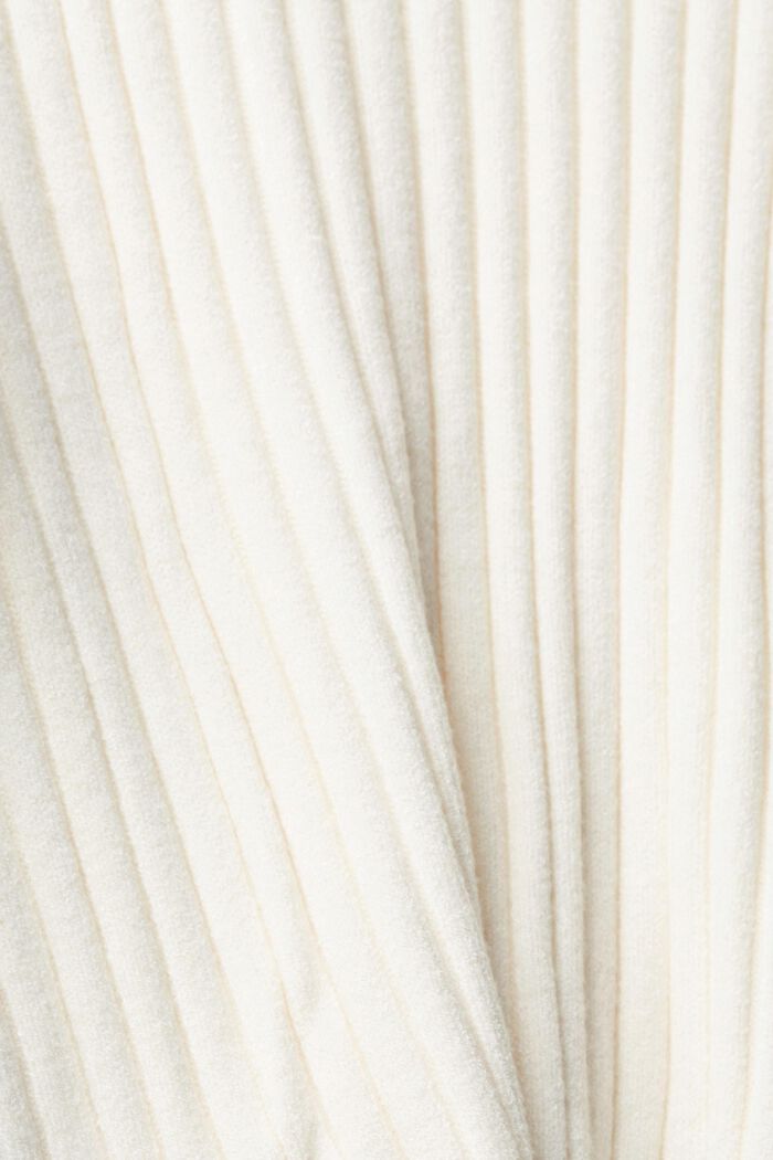 Žebrovaný svetr s vysokým přiléhavým límcem, OFF WHITE, detail image number 4