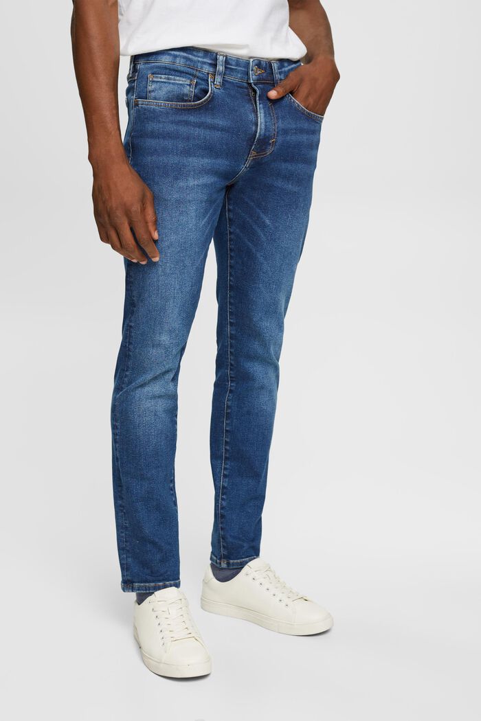 Slim džíny se střední výškou pasu, BLUE MEDIUM WASHED, detail image number 1