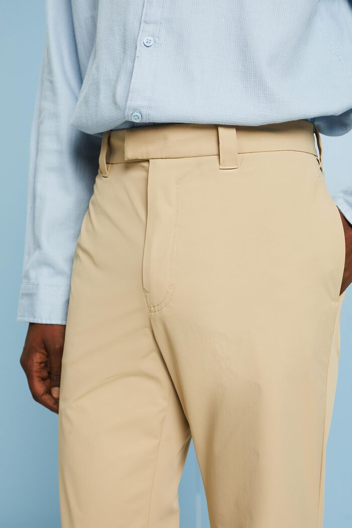 Teplákové kalhoty s rovným střihem straight fit, SAND, detail image number 3