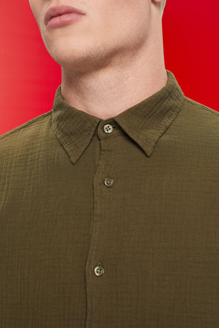 Mušelínová košile z udržitelné bavlny, KHAKI GREEN, detail image number 2
