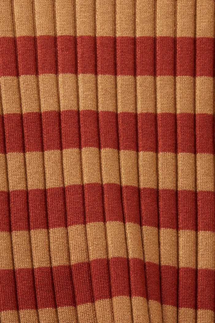 Pruhovaný pulovr z žebrové pleteniny, CARAMEL, detail image number 4