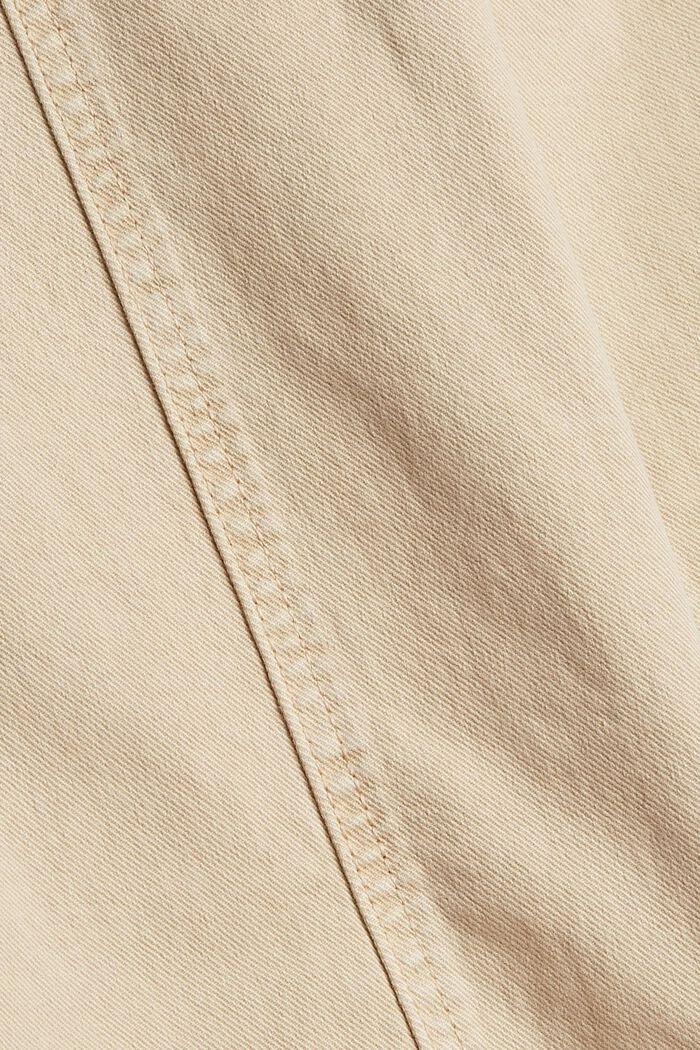 Kalhoty s pasem ve stylu paperbag, bio bavlna, BEIGE, detail image number 4