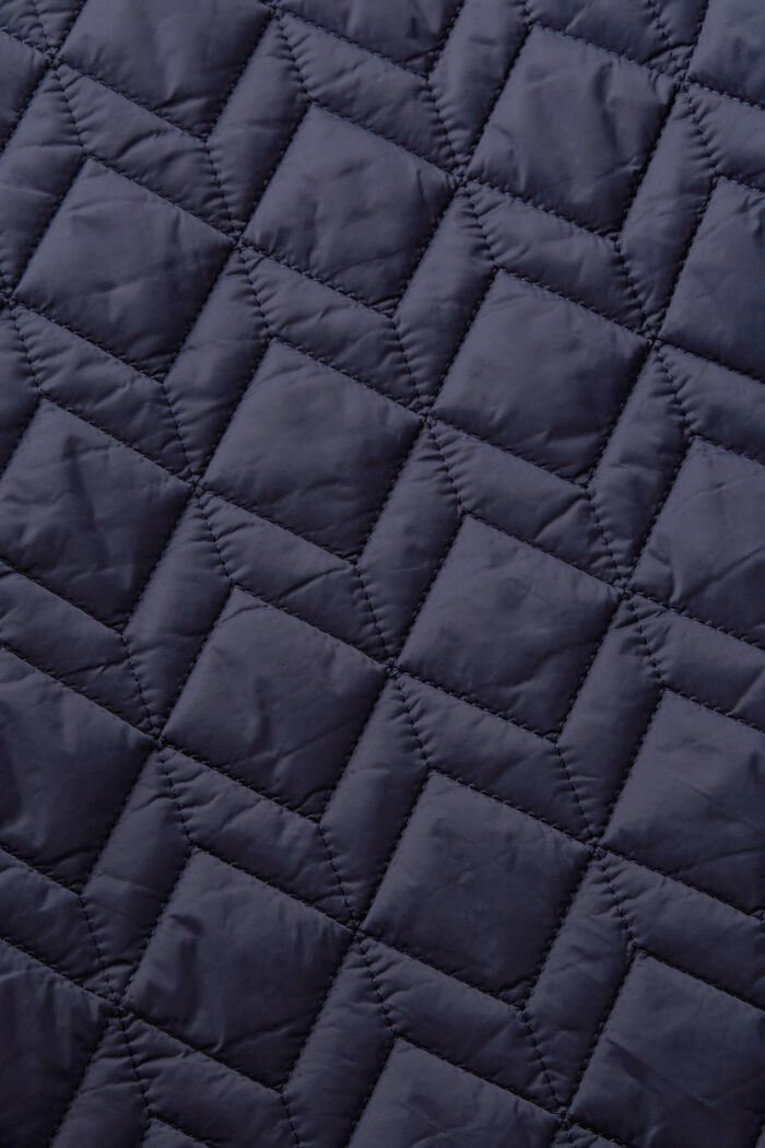 Prošívaná bunda s límcem z žebrové pleteniny, NAVY, detail image number 5
