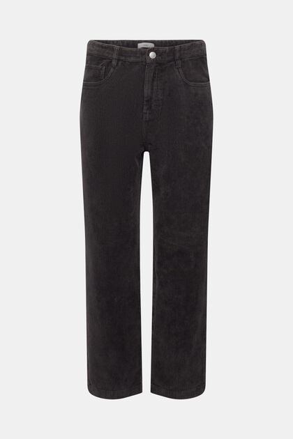 Manšestrové kalhoty s pohodovým střihem, BLACK, overview
