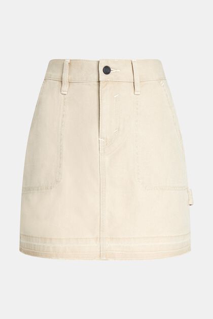 Mini sukně v pracovním stylu s nezačištěným okrajem, SAND, overview