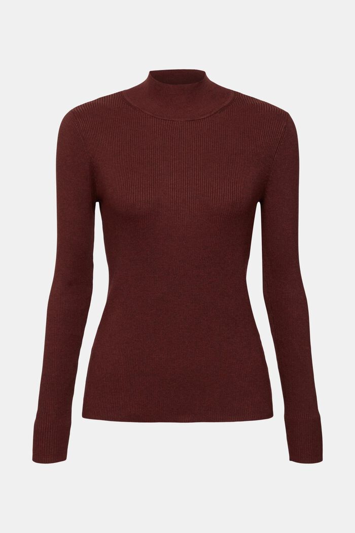 Žebrový pulovr, LENZING™ ECOVERO™, BORDEAUX RED, detail image number 2