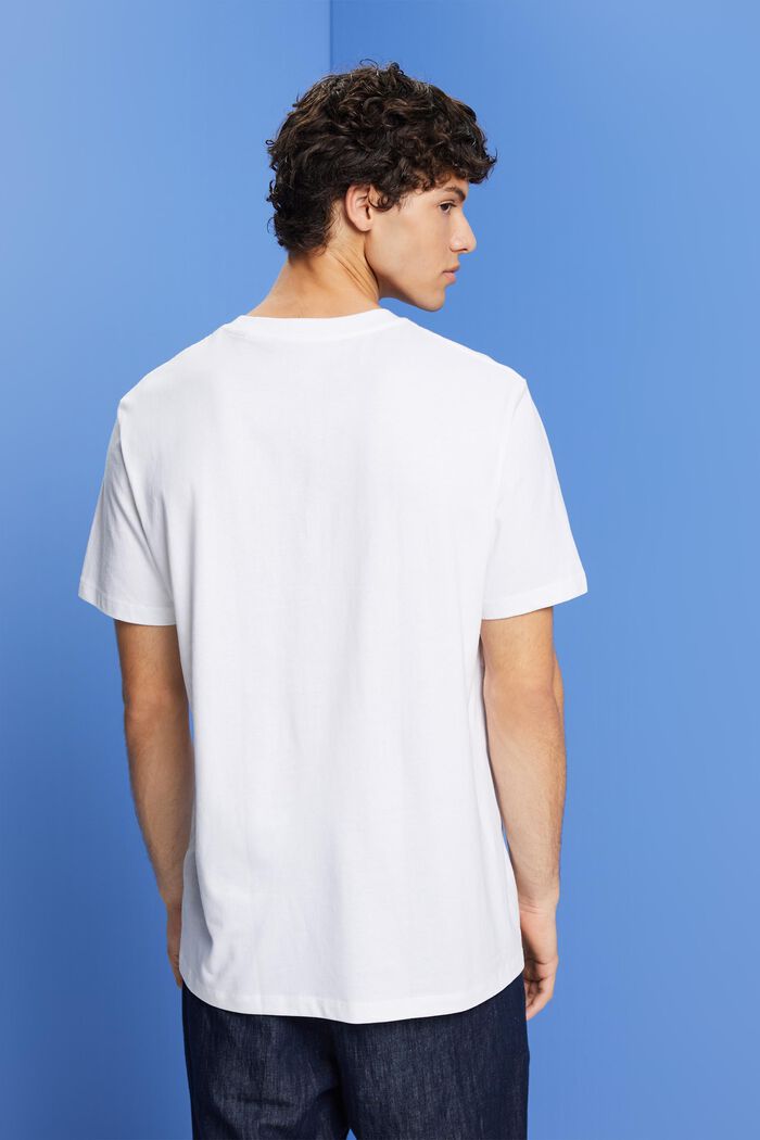 Tričko s potiskem na hrudi, 100% bavlna, WHITE, detail image number 3