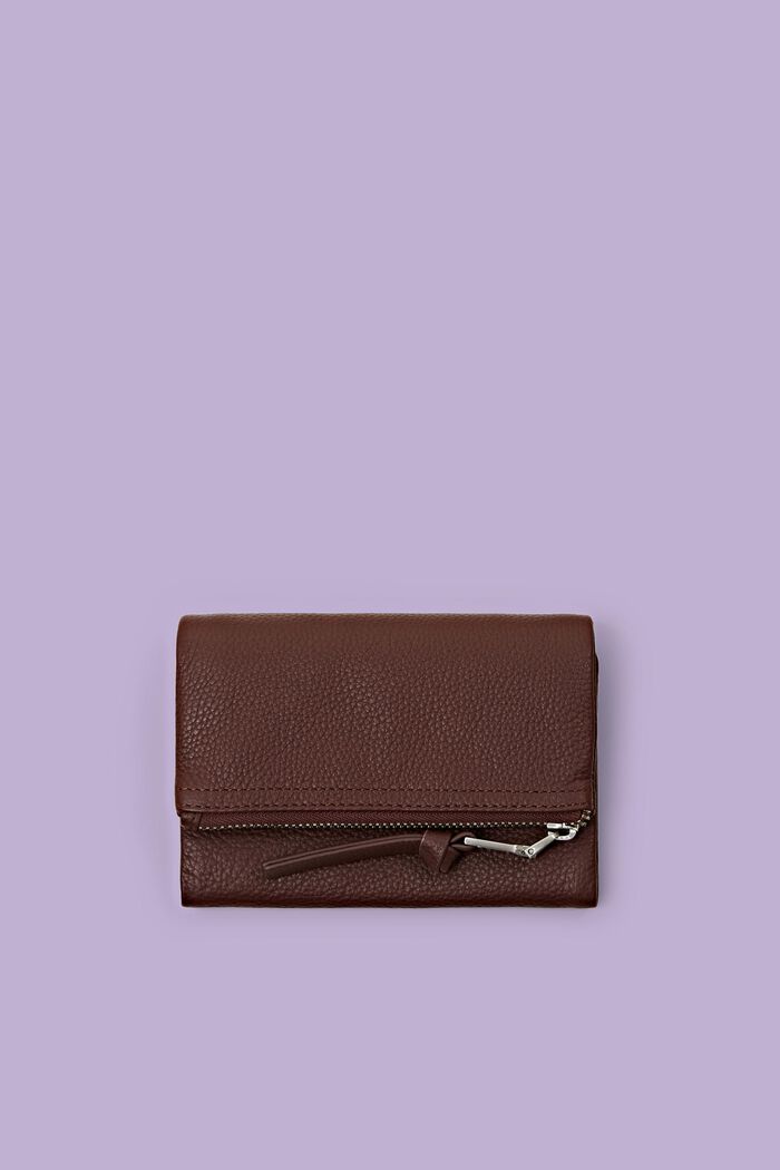 Skládací kožená peněženka, BROWN, detail image number 0