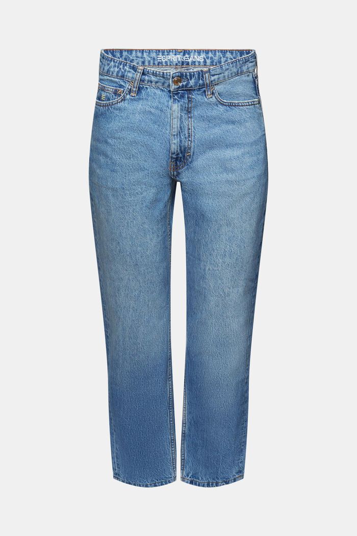 Retro pohodlné džíny se středně vysokým pasem, BLUE LIGHT WASHED, detail image number 7