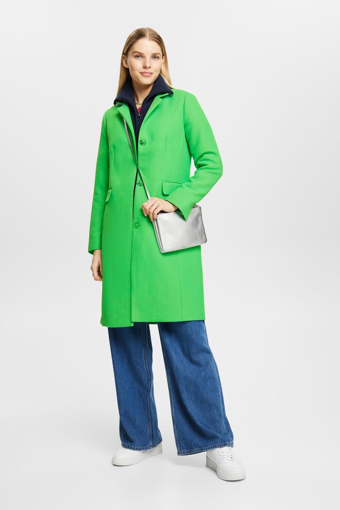 Kabát s límcem s obrácenými klopami, GREEN, detail image number 5