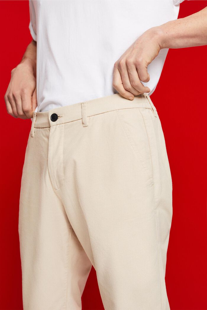 Chino kalhoty, počesaná tkanina, BEIGE, detail image number 2