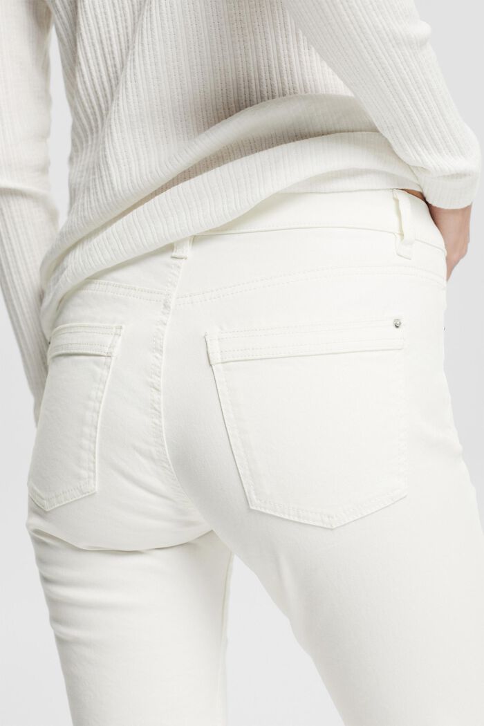 Strečové kalhoty v délce capri, WHITE, detail image number 5