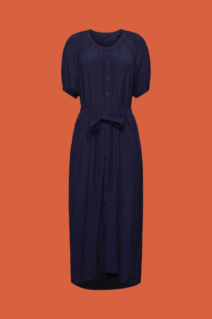 Žensky stylizované košilové šaty, NAVY, detail image number 5