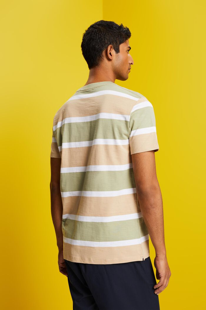 Pruhované žerzejové tričko, 100 % bavlna, SAND, detail image number 3