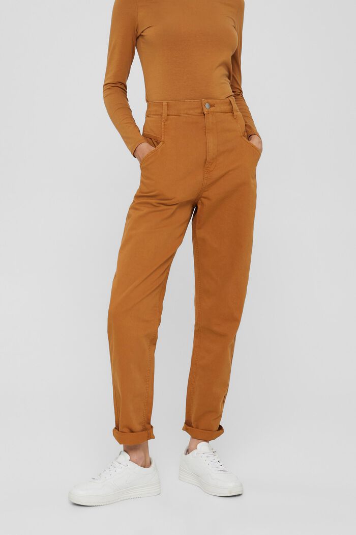 Kalhoty s vysokým pasem, bio bavlna, BARK, detail image number 0