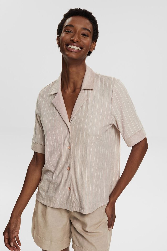 Tričko se vzhledem košilové halenky, TAUPE, detail image number 1