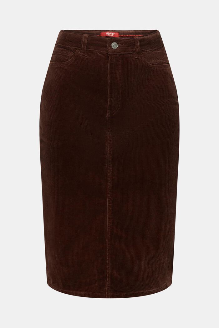 Manšestrová pouzdrová sukně, BROWN, detail image number 7