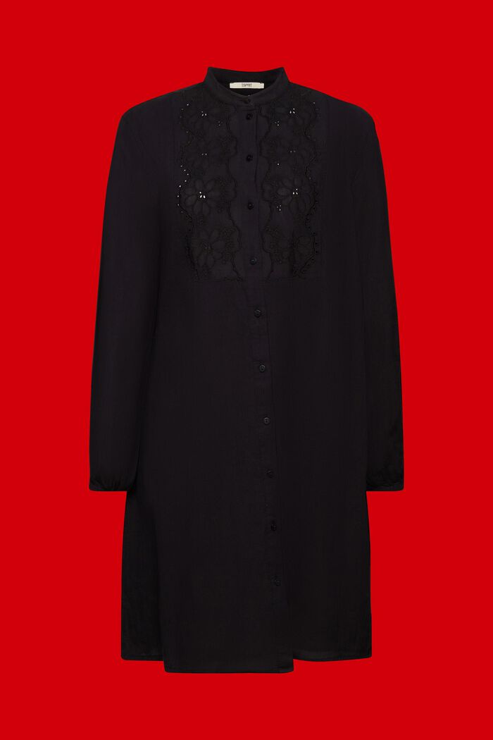 Vyšívané tričkové šaty, BLACK, detail image number 6
