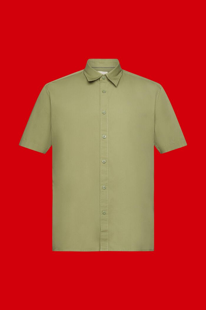 Bavlněná košile z udržitelné bavlny, s krátkým rukávem, LIGHT KHAKI, detail image number 5