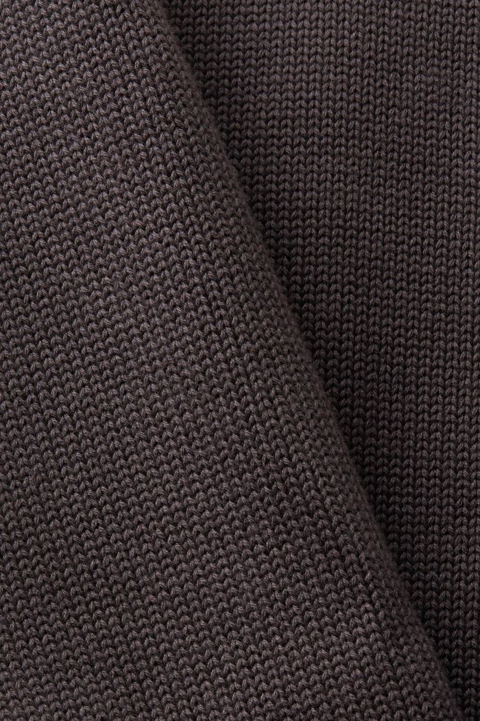 Žakárový pulovr s kulatým výstřihem, z bavlny, DARK GREY, detail image number 5