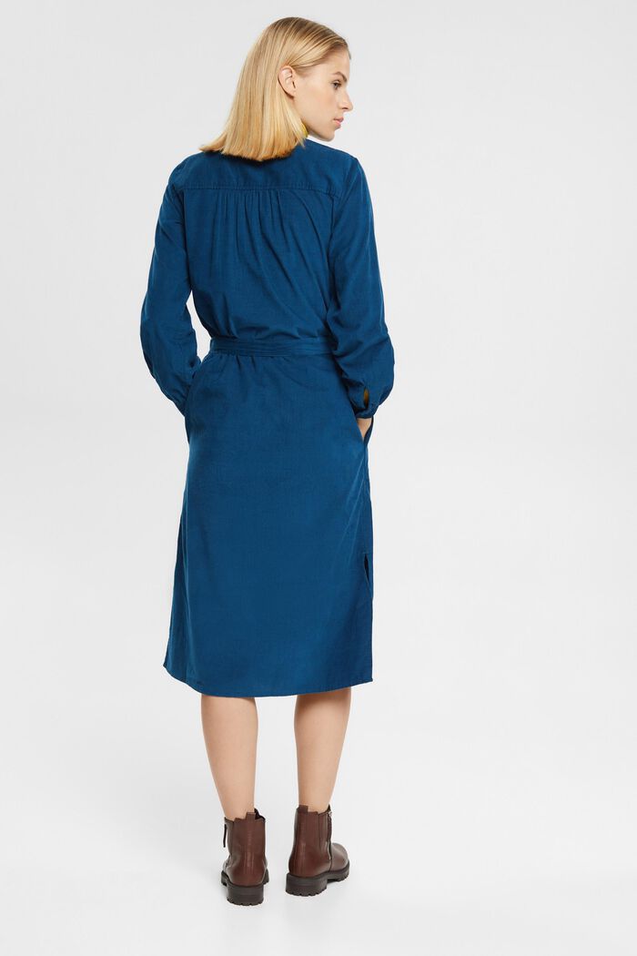 Manšestrové midi šaty, PETROL BLUE, detail image number 3