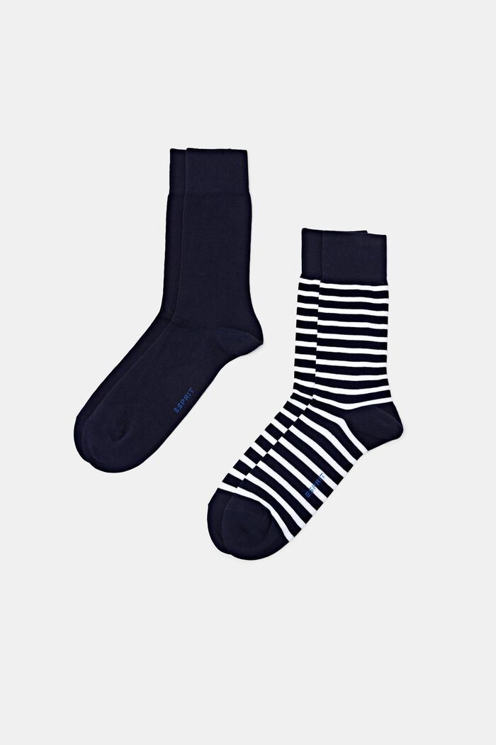 Ponožky z hrubé pleteniny, 2 páry, SPACE BLUE, detail image number 0