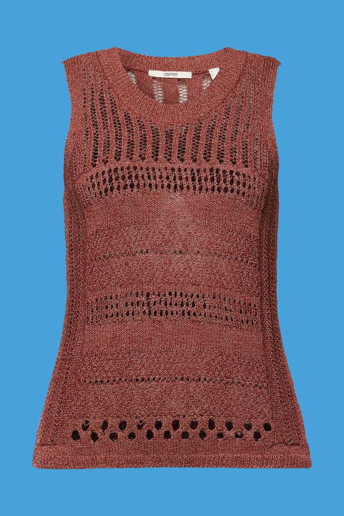 Mouliné pulovr bez rukávů, směs s bavlnou, TERRACOTTA, detail image number 5