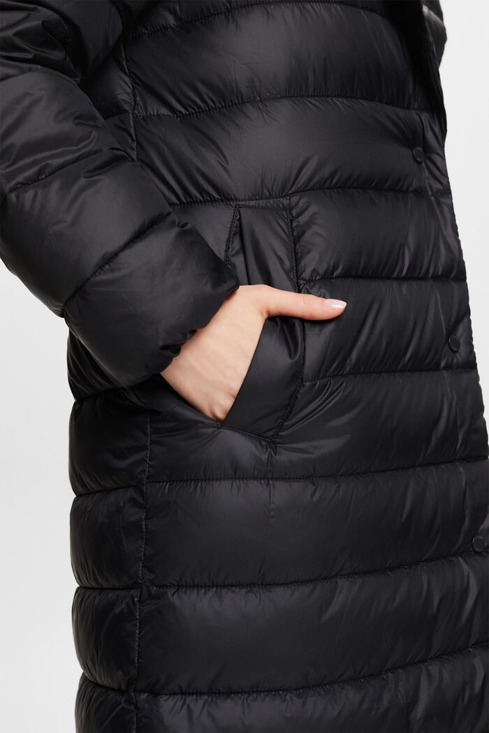 Recyklováno: prošívaný kabát s klopami, BLACK, detail image number 3