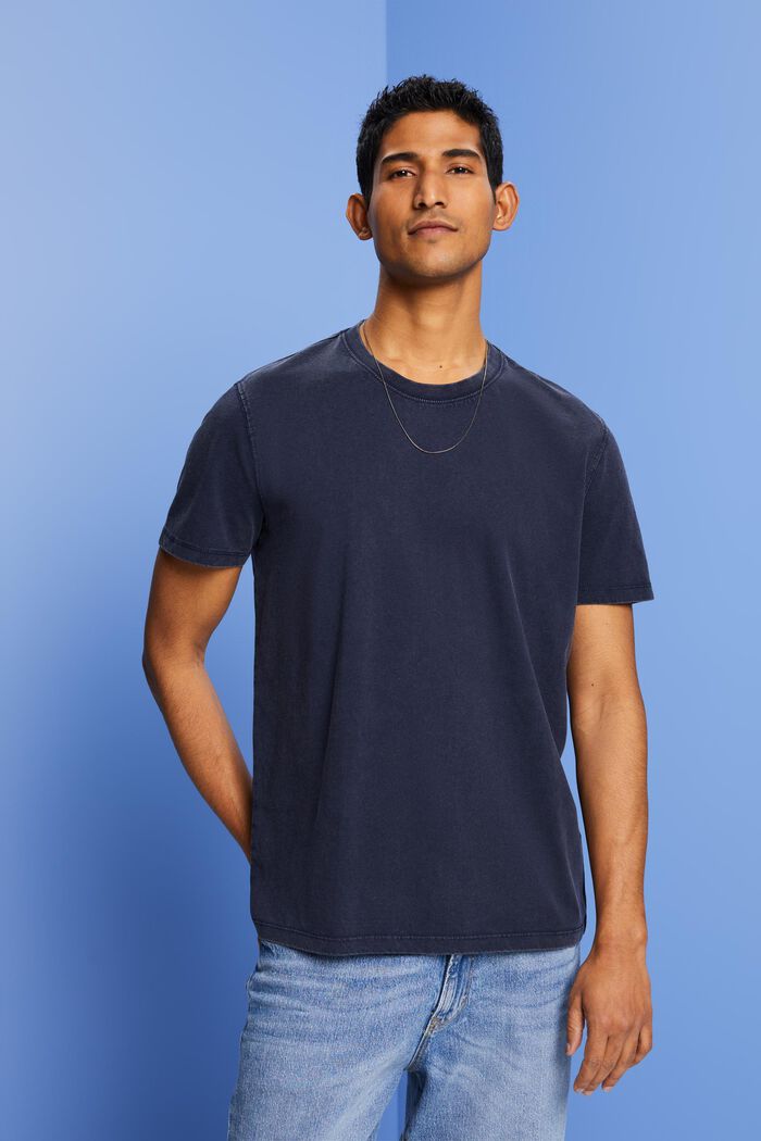 Žerzejové tričko, barvené po ušití, 100% bavlna, NAVY, detail image number 0