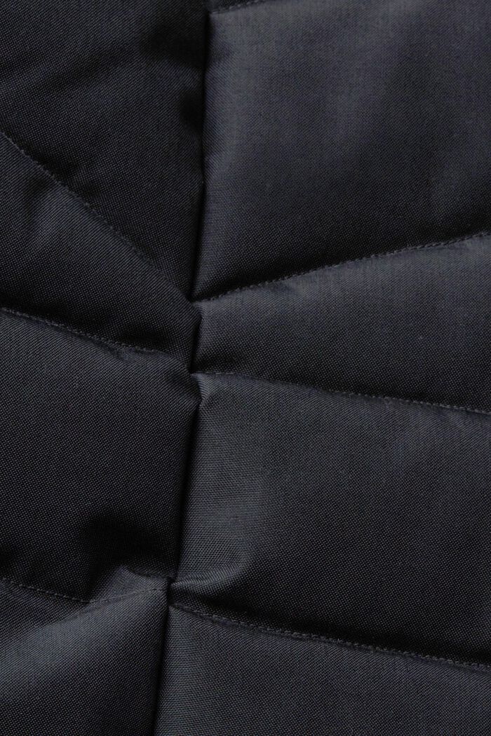 Prošívaná bunda s kapucí z imitace kožešiny, BLACK, detail image number 1