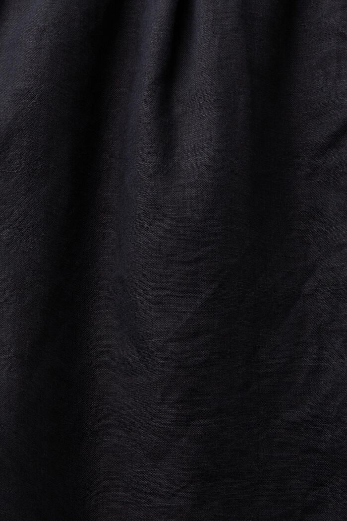 Šortky bez zapínání, směs lnu a bavlny, BLACK, detail image number 6