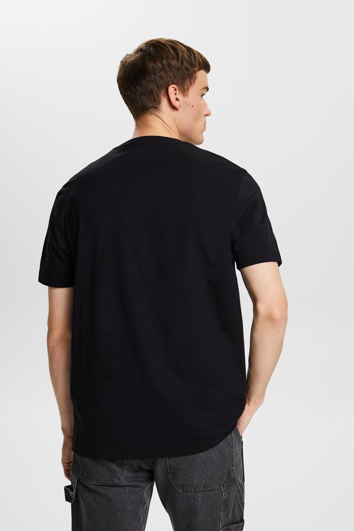 Tričko s kulatým výstřihem, žerzej z bavlny pima, BLACK, detail image number 3