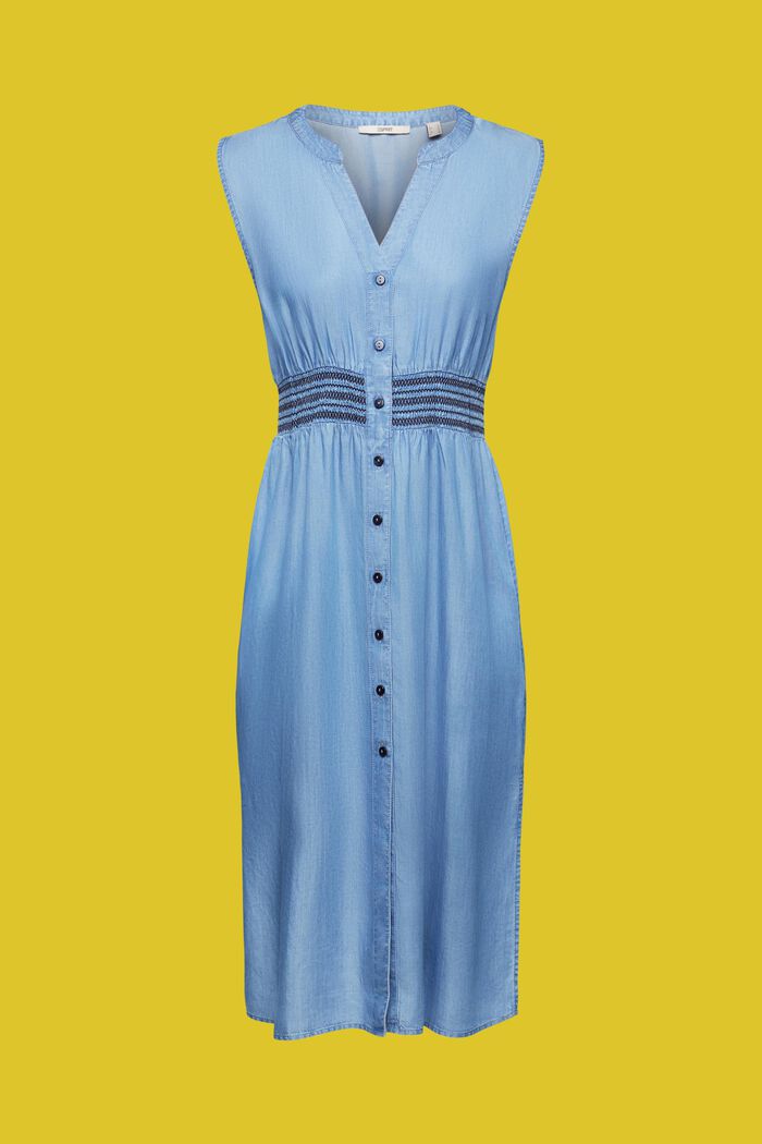 Midi šaty bez rukávů, z imitace denimu, BLUE MEDIUM WASHED, detail image number 4