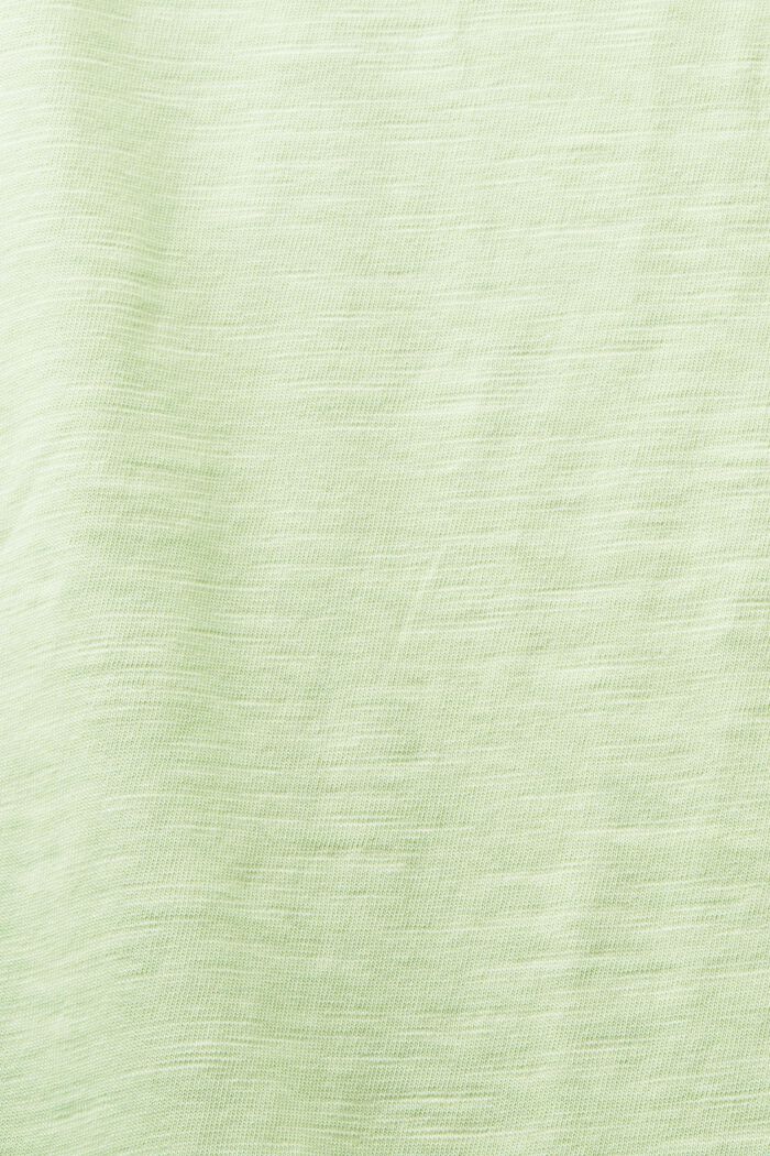 Tričko z žerzeje, se špičatým výstřihem, LIGHT GREEN, detail image number 4