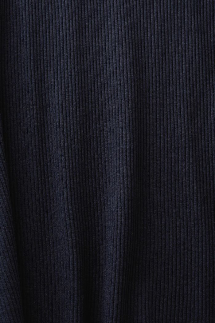 Tričko s dlouhým rukávem, ze žebrového žerzeje, NAVY, detail image number 5