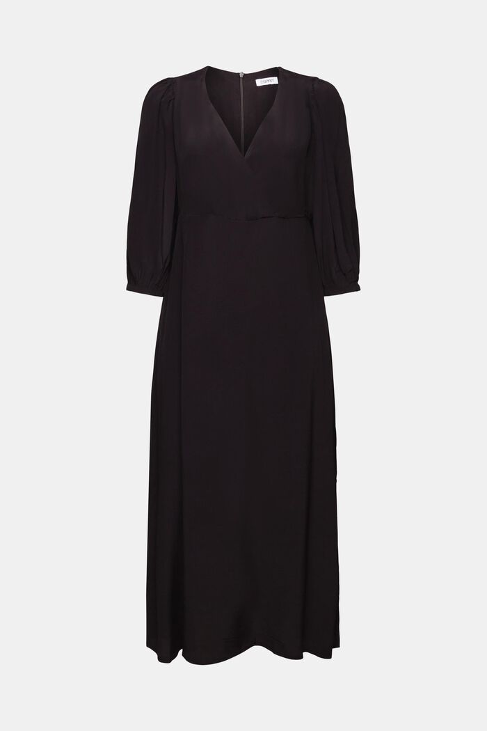 Midi šaty z krepu, BLACK, detail image number 5