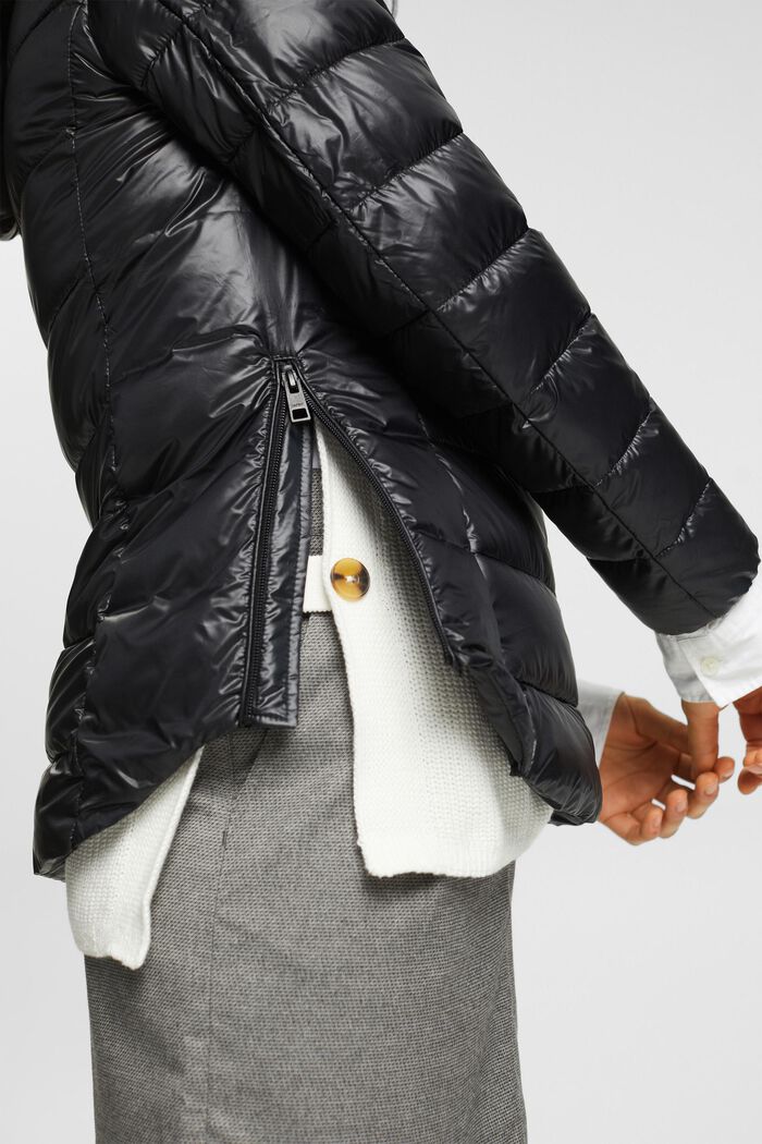 Prošívaná bunda s odnímatelnou kapucí, BLACK, detail image number 4
