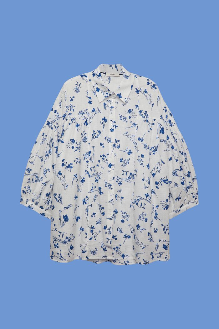 CURVY: oversize košilová halenka, 100% bavlna, OFF WHITE, detail image number 2