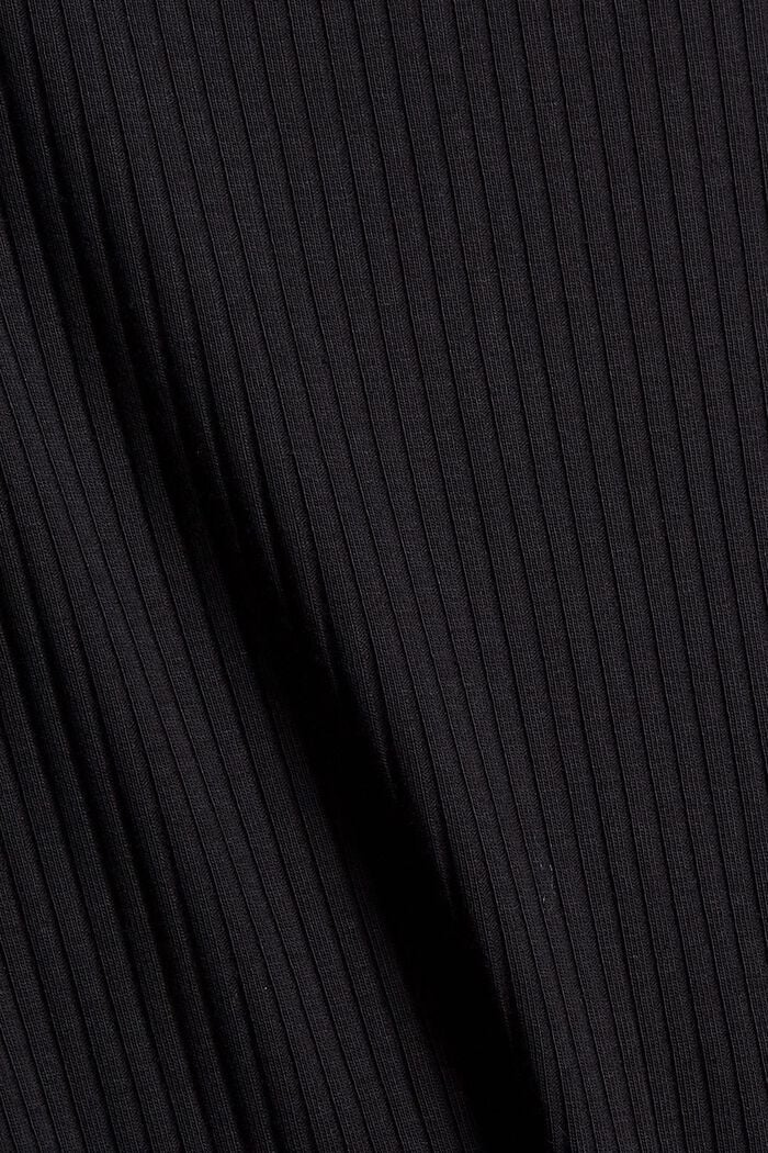 Žebrové midi šaty z bio bavlny, BLACK, detail image number 5