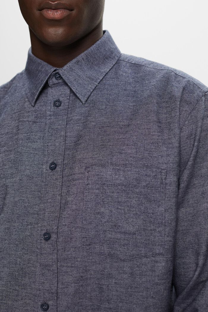 Melírovaná košile, 100% bavlna, NAVY, detail image number 1